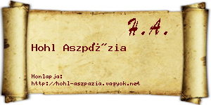 Hohl Aszpázia névjegykártya